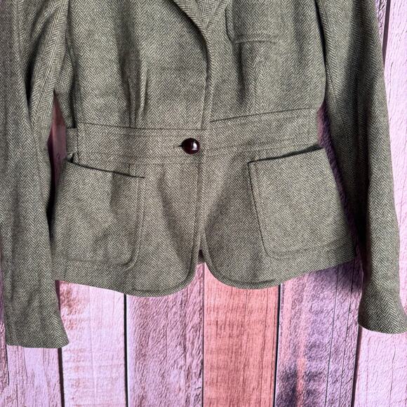 J.Crew Wool Herringbone Blazer Robert Noble Size 2  Fall Classic Preppy Work - Picture 4 of 9